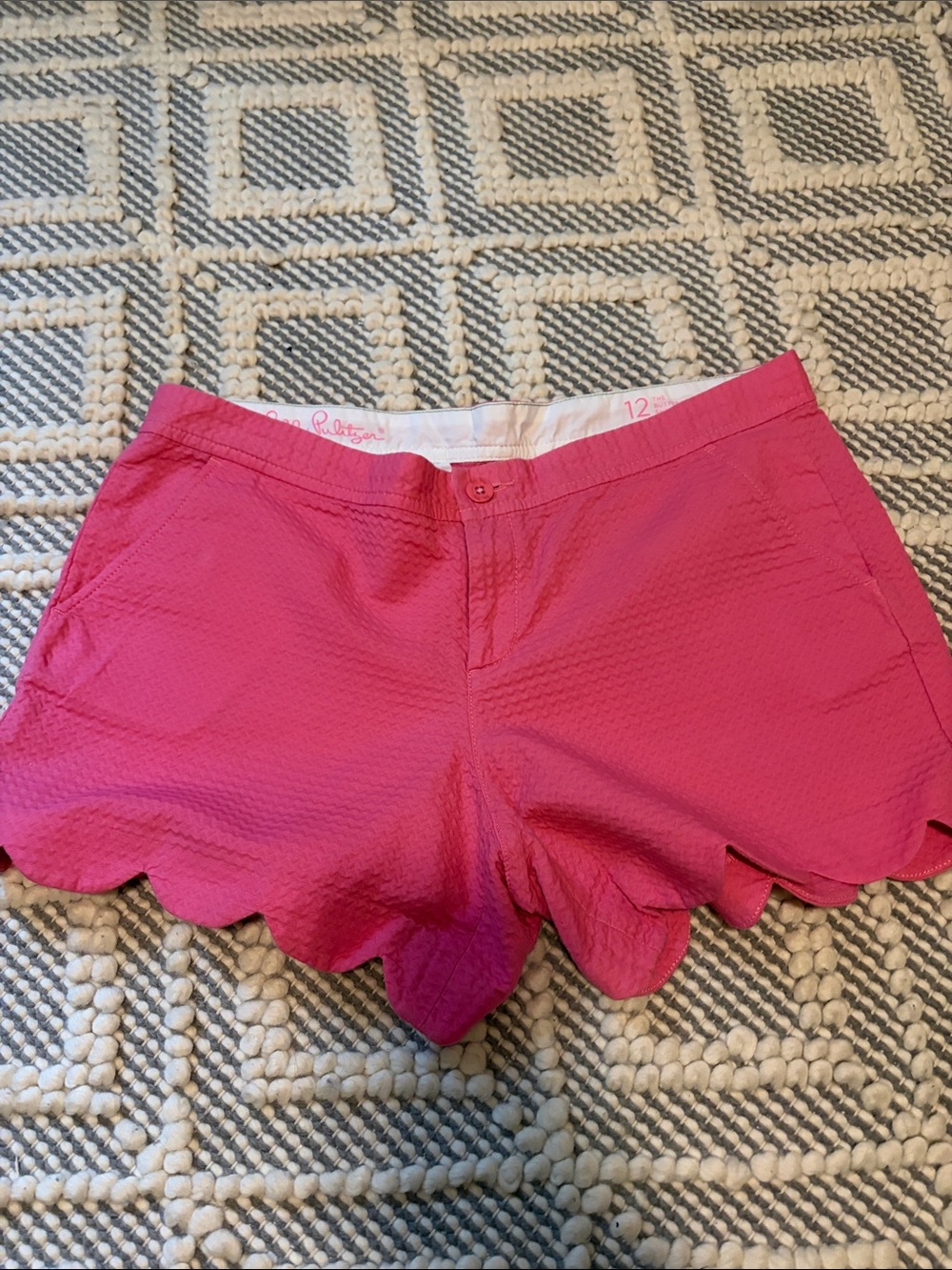 Lilly Pulitzer Hot Pink Scalloped Hem Skort